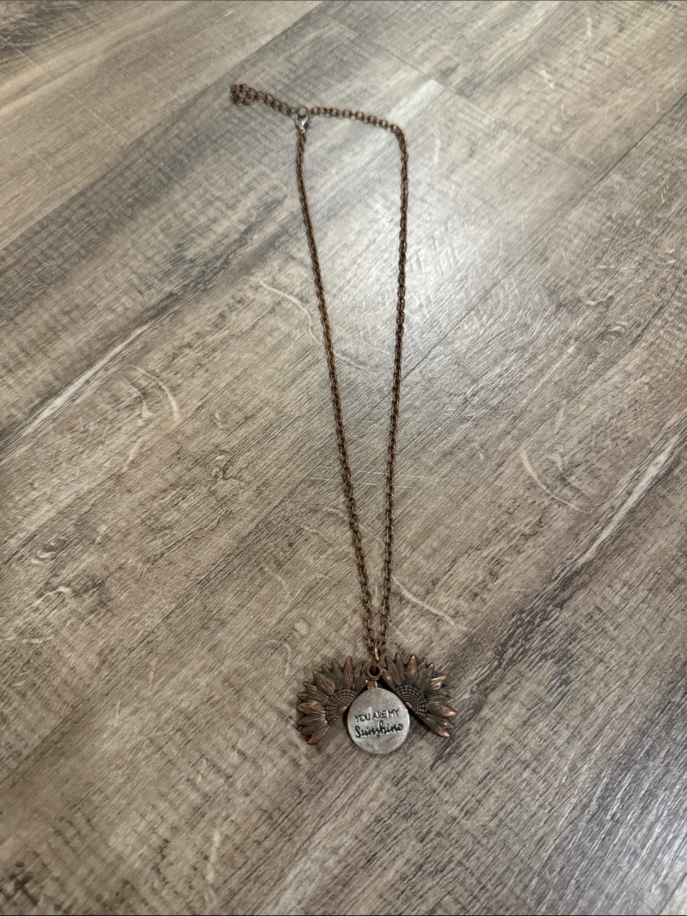 Sunflower Pendant Necklace in Antique Bronze - Women Jewelry